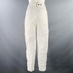 BRUNELLO CUCINELLI Size 0 Cream Cotton Blend Pleated Jeans