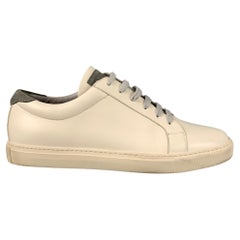 BRUNELLO CUCINELLI Chaussures basses à lacets en cuir blanc taille 10