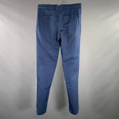 BRUNELLO CUCINELLI Size 32 Blue Linen Cotton Flat Front Casual Pants