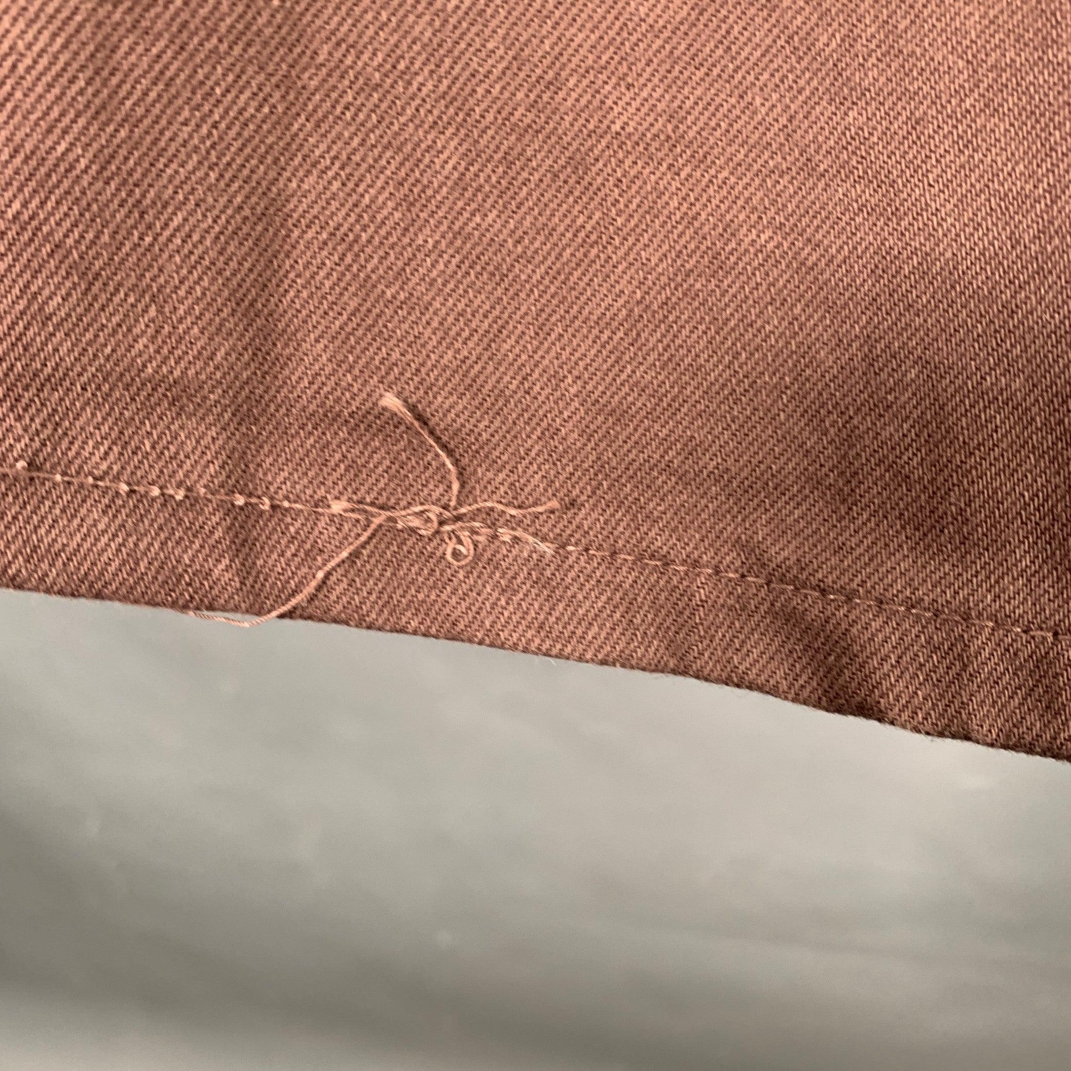 BRUNELLO CUCINELLI Size 32 Brown Twill Cotton Straight Five Pockets Jeans For Sale 2