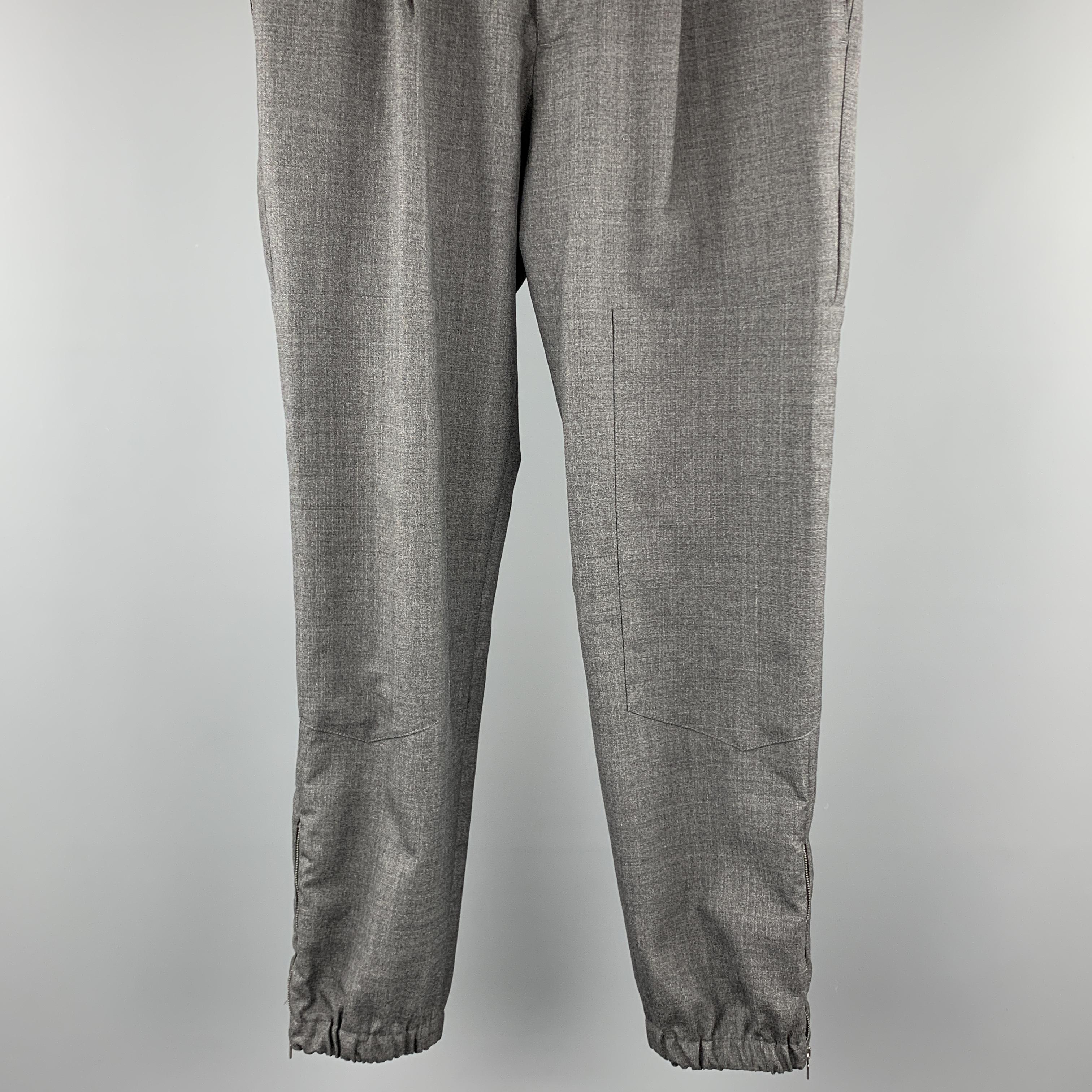 BRUNELLO CUCINELLI Size 32 Dark Gray Wool Single Pleat Dress Pants In Excellent Condition In San Francisco, CA