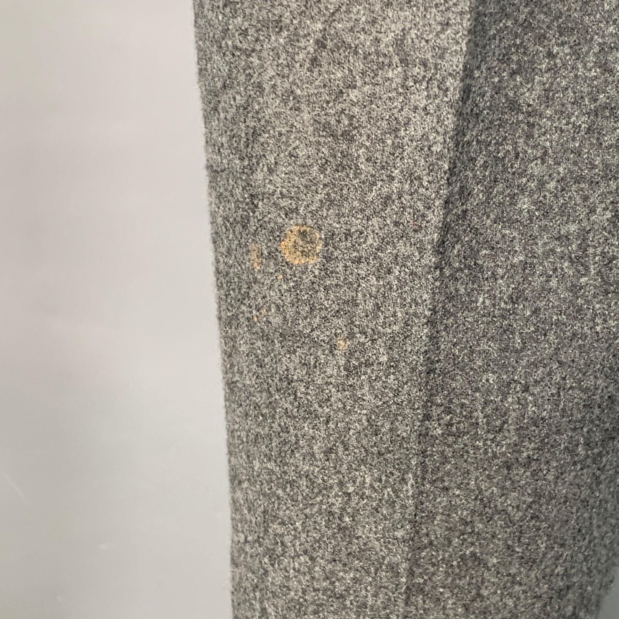 BRUNELLO CUCINELLI Größe 32 Grau Heidekraut Wolle Flache Vorderseite Knopf Fliege Kleid Hose im Zustand „Gut“ im Angebot in San Francisco, CA