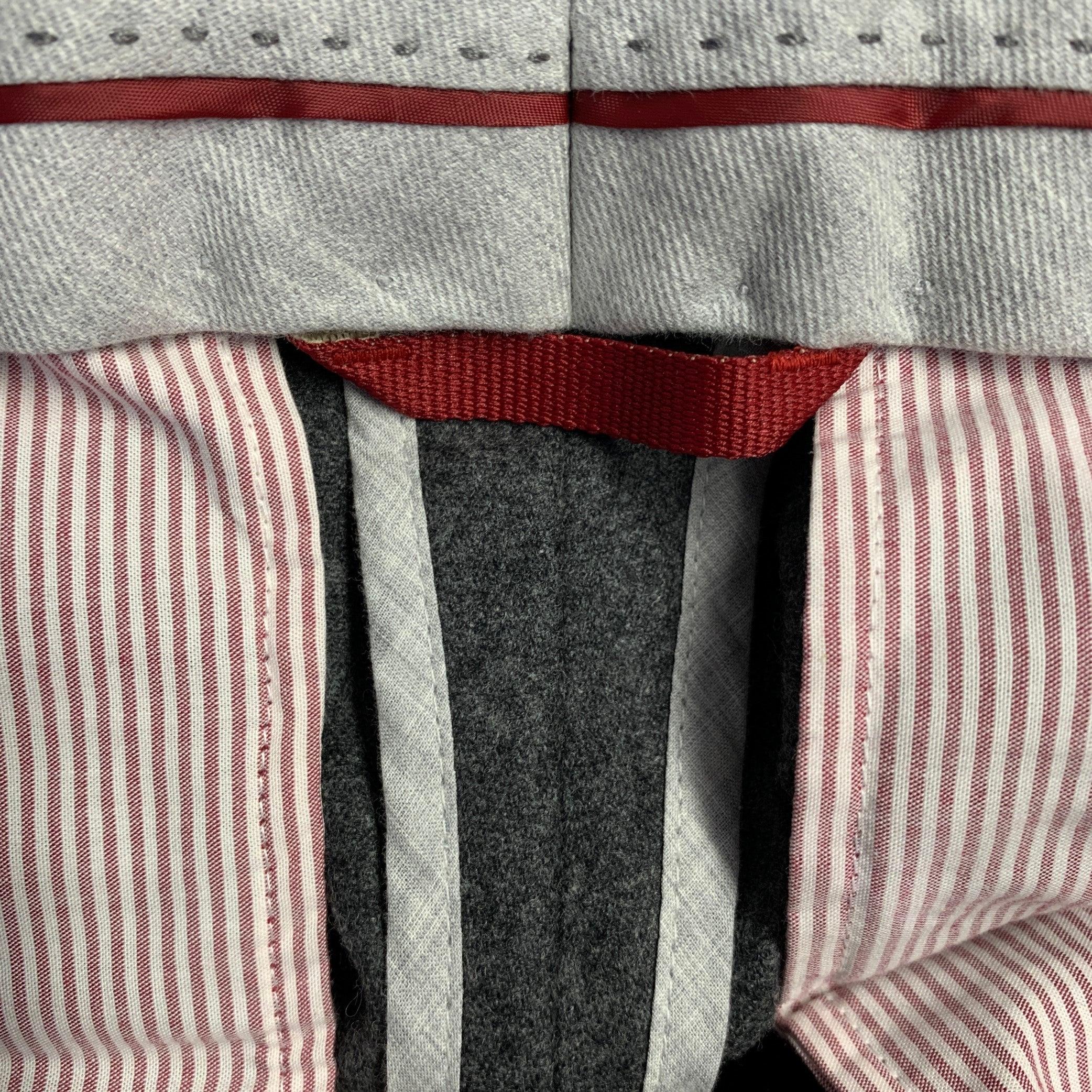 BRUNELLO CUCINELLI Größe 32 Grau Heidekraut Wolle Flache Vorderseite Knopf Fliege Kleid Hose im Angebot 5
