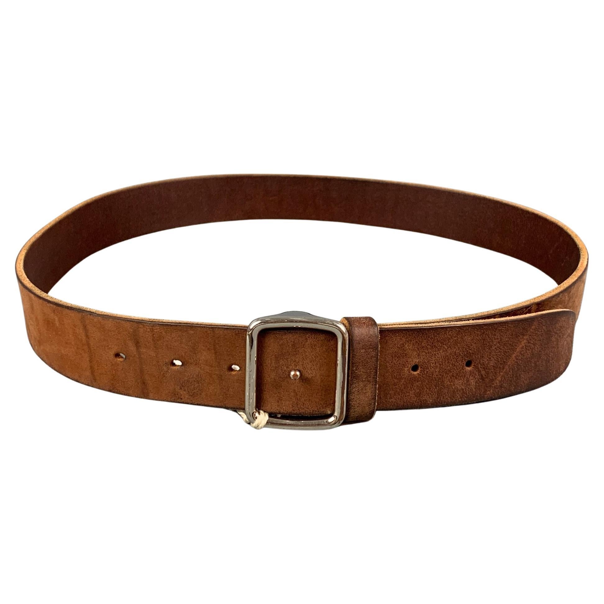 brunello-cucinelli-size-35-charcoal-distressed-suede-belt-for-sale-at