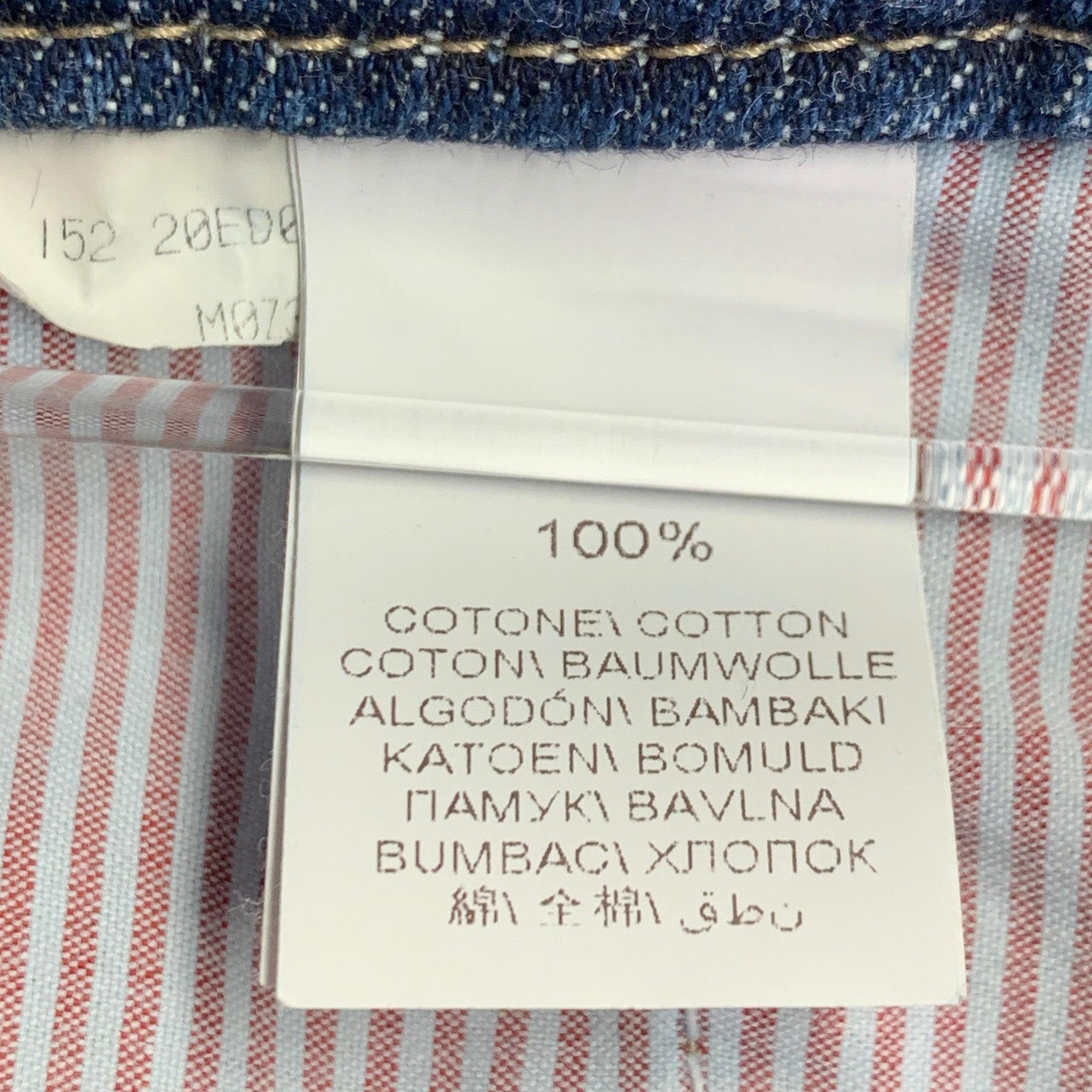BRUNELLO CUCINELLI Size 35 Indigo Contrast Stitch Denim Straight Jeans For Sale 2