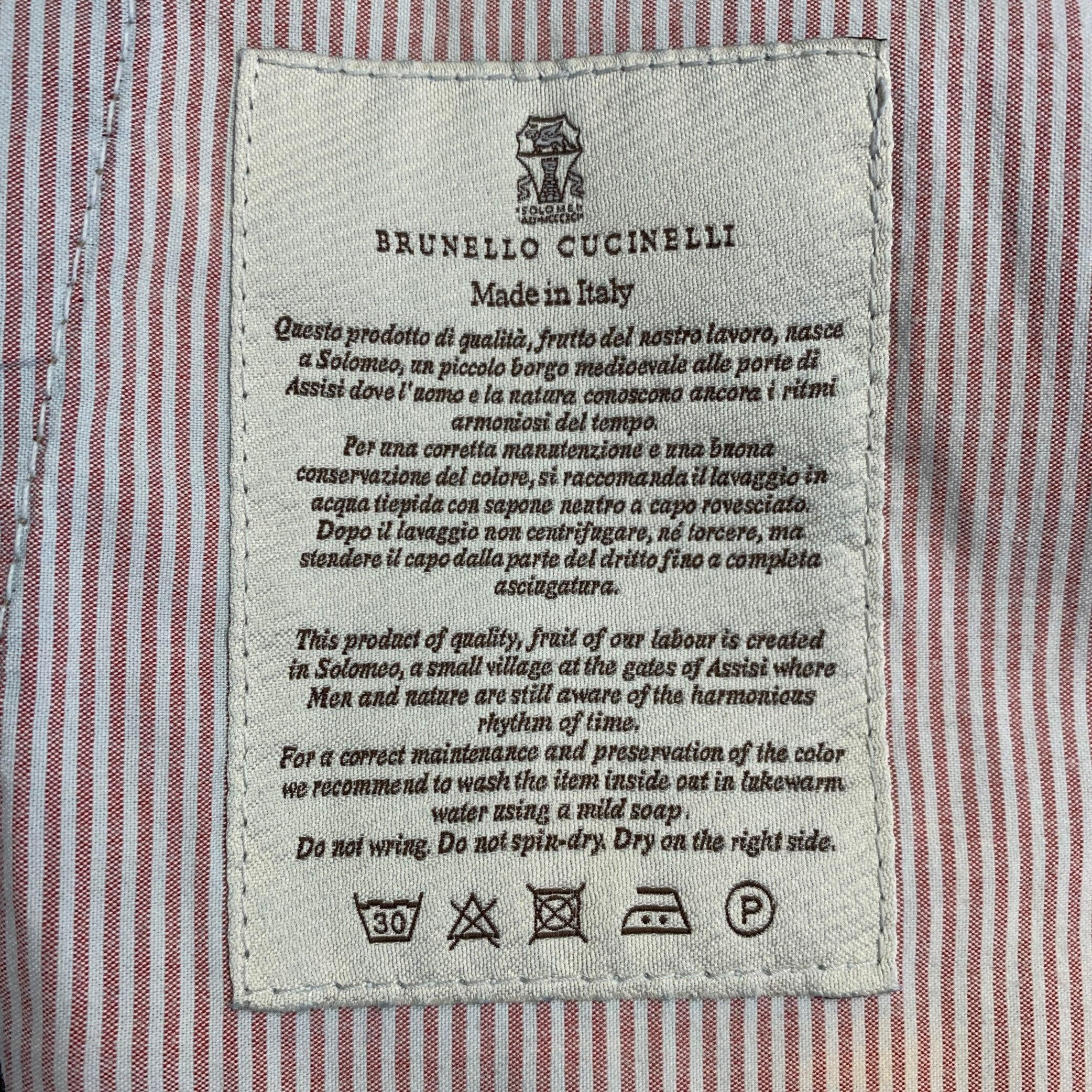 BRUNELLO CUCINELLI Size 35 Indigo Contrast Stitch Denim Straight Jeans For Sale 4
