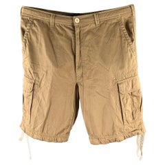 Brunello Cucinelli Taille 36 Short cargo en coton kaki à cordon de serrage