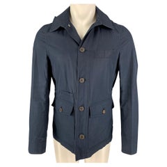 BRUNELLO CUCINELLI Größe 36 Marineblaue Baumwolljacke mit Kapuze