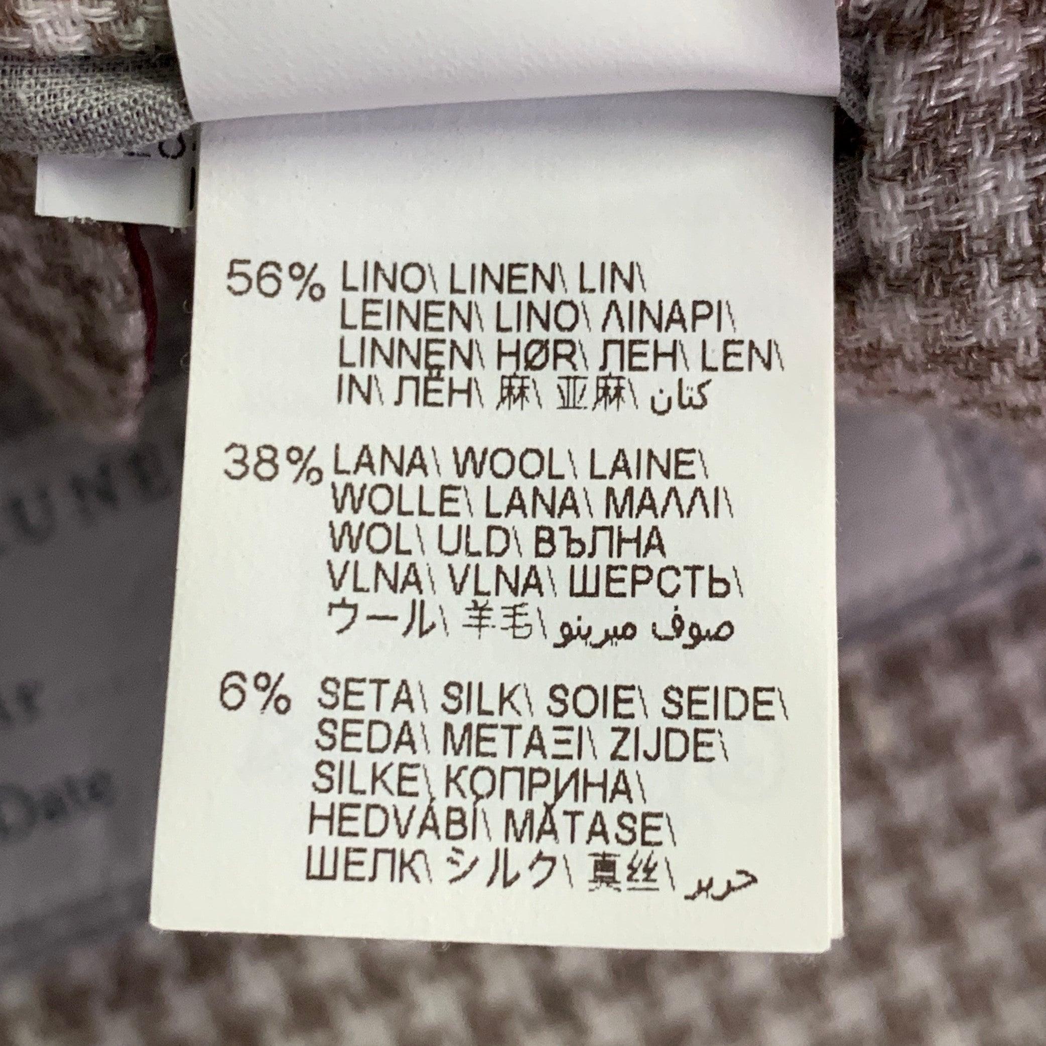 BRUNELLO CUCINELLI Talla 38 Beige Crema Pata de gallo Abrigo de deporte con solapa de muesca en venta 4