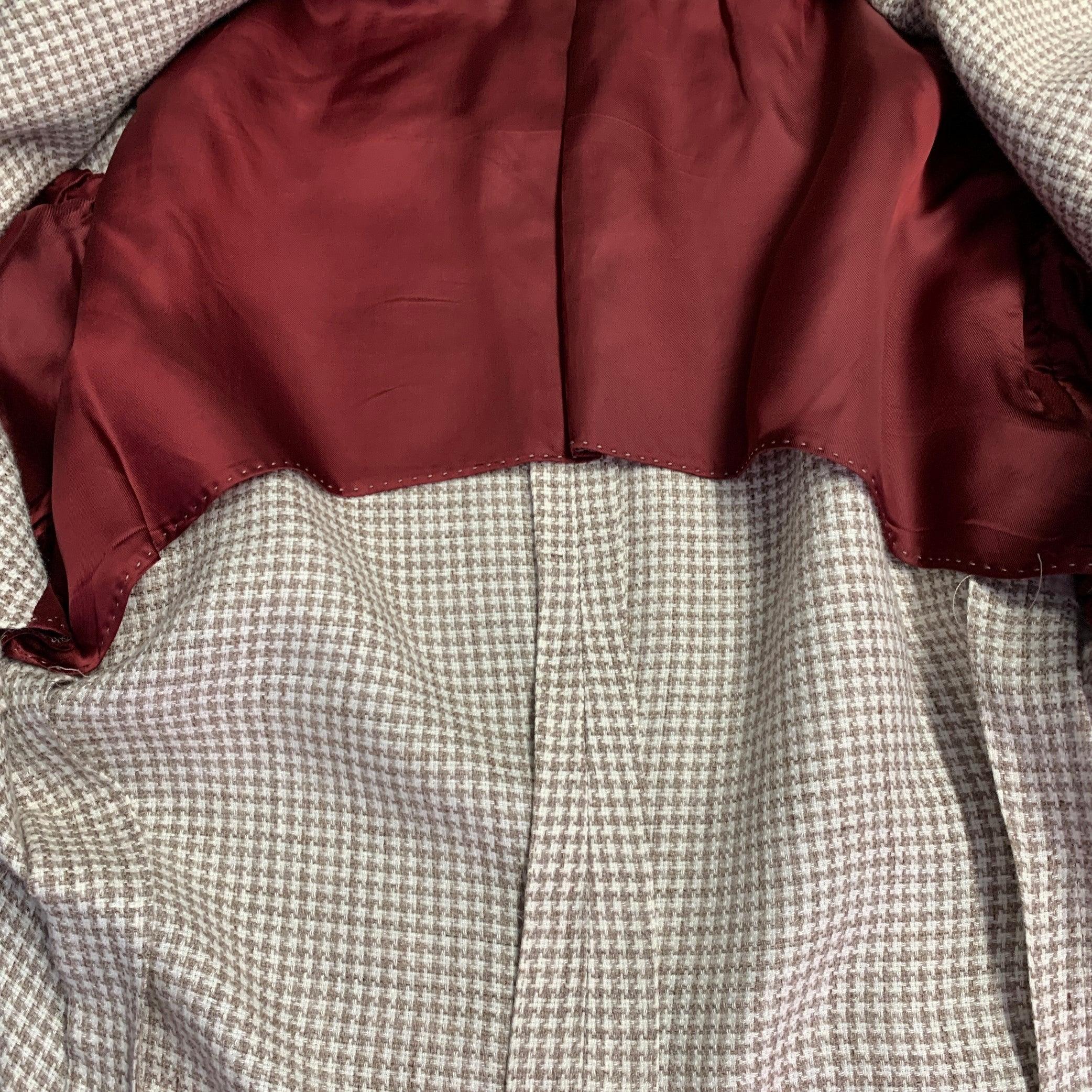 BRUNELLO CUCINELLI Talla 38 Beige Crema Pata de gallo Abrigo de deporte con solapa de muesca en venta 5