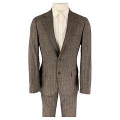BRUNELLO CUCINELLI Size 38 Brown Wool Blend Notch Lapel Suit