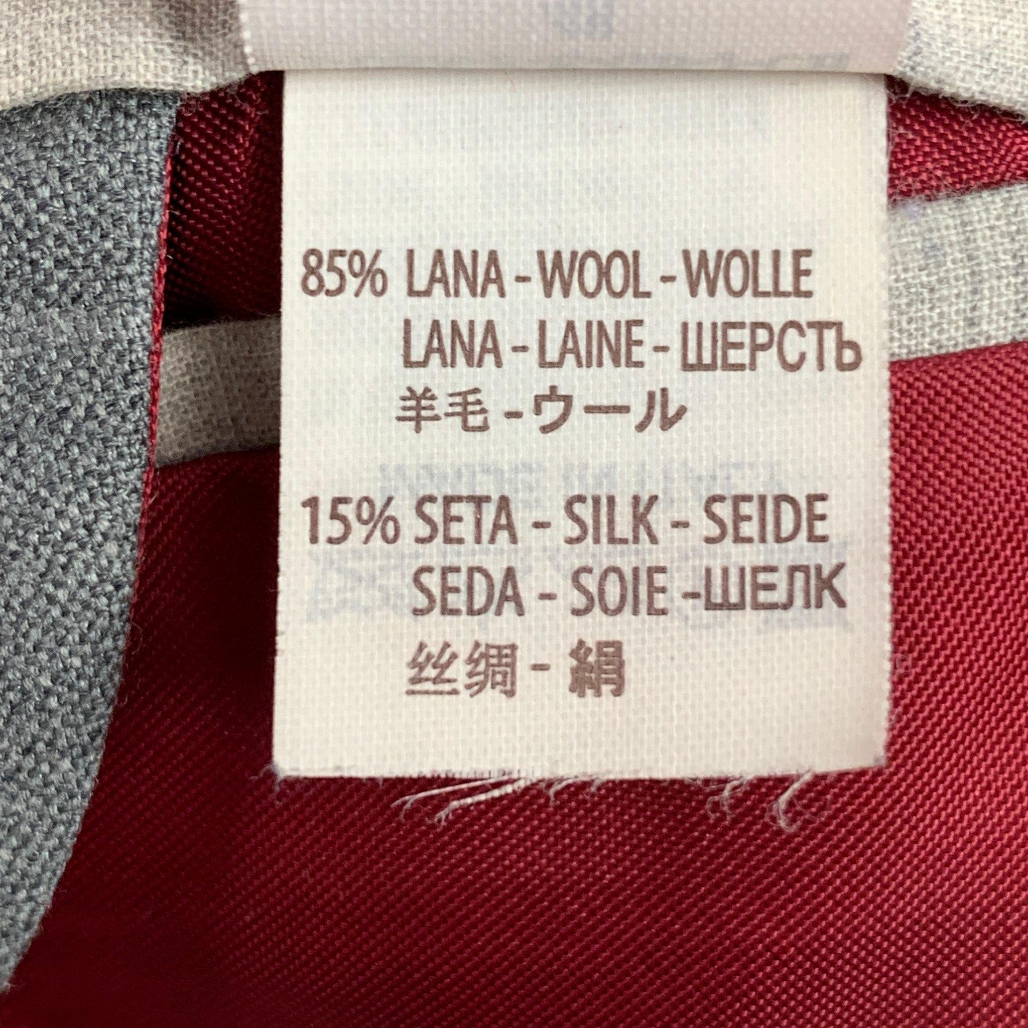 BRUNELLO CUCINELLI Size 38 Gray Window Pane Lana Wool Silk Suit For Sale 4
