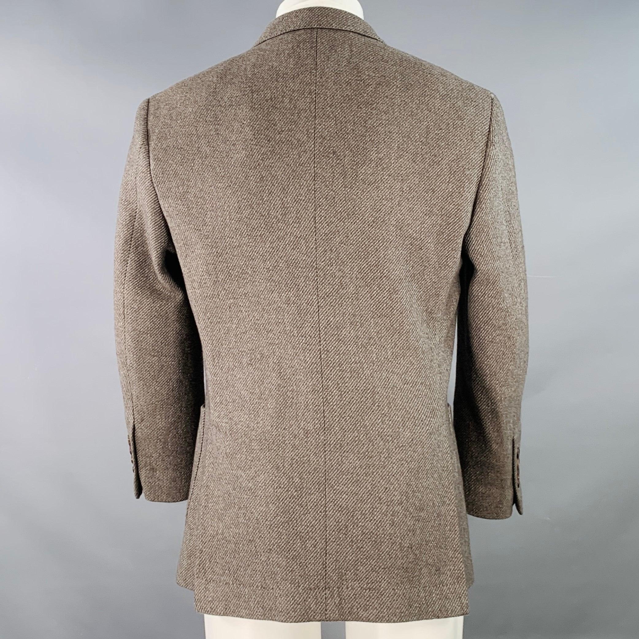 BRUNELLO CUCINELLI Size 38 Grey Light Grey Cashmere Double Breasted Sport Coat For Sale 1