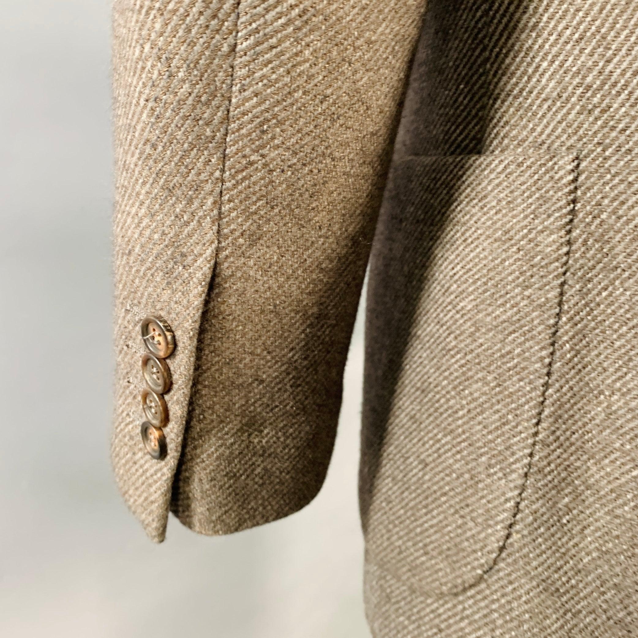 BRUNELLO CUCINELLI Size 38 Grey Light Grey Cashmere Double Breasted Sport Coat For Sale 2