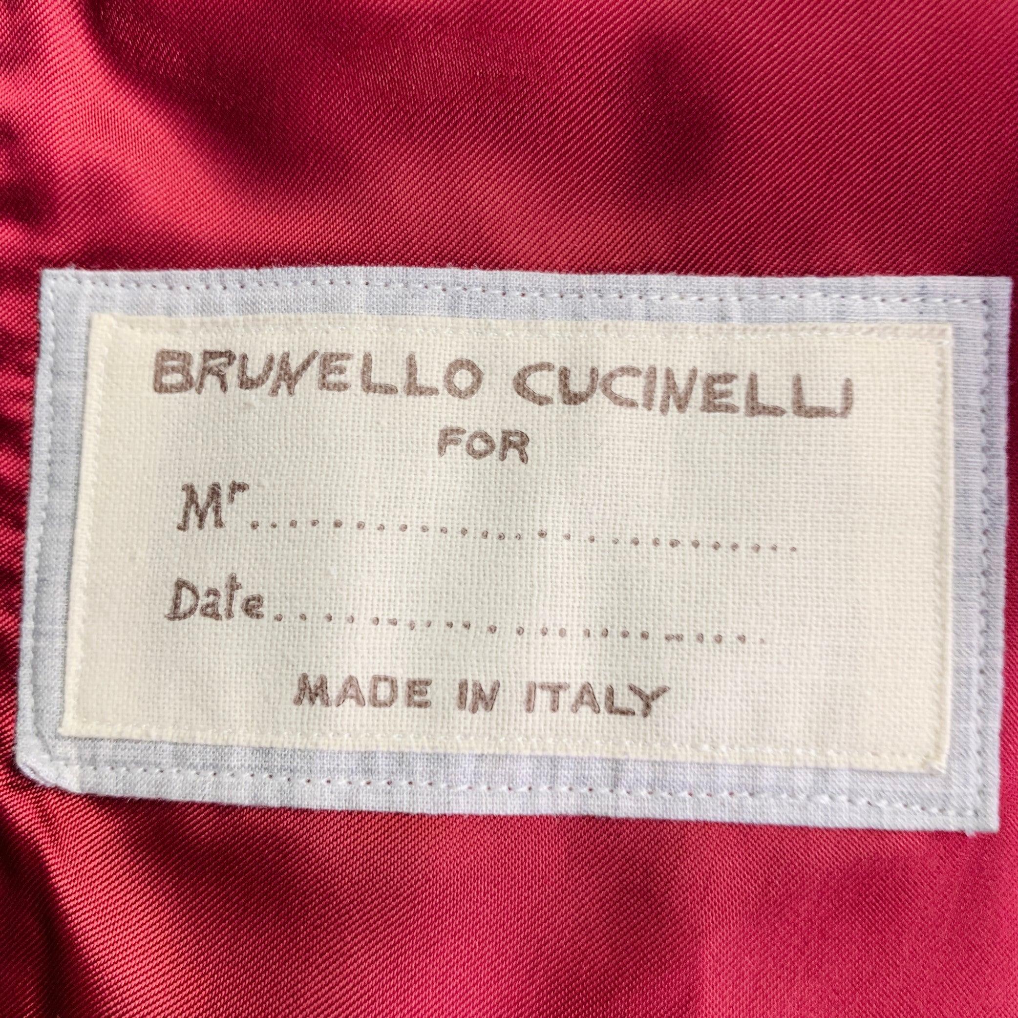 BRUNELLO CUCINELLI Size 38 Grey Light Grey Cashmere Double Breasted Sport Coat For Sale 3