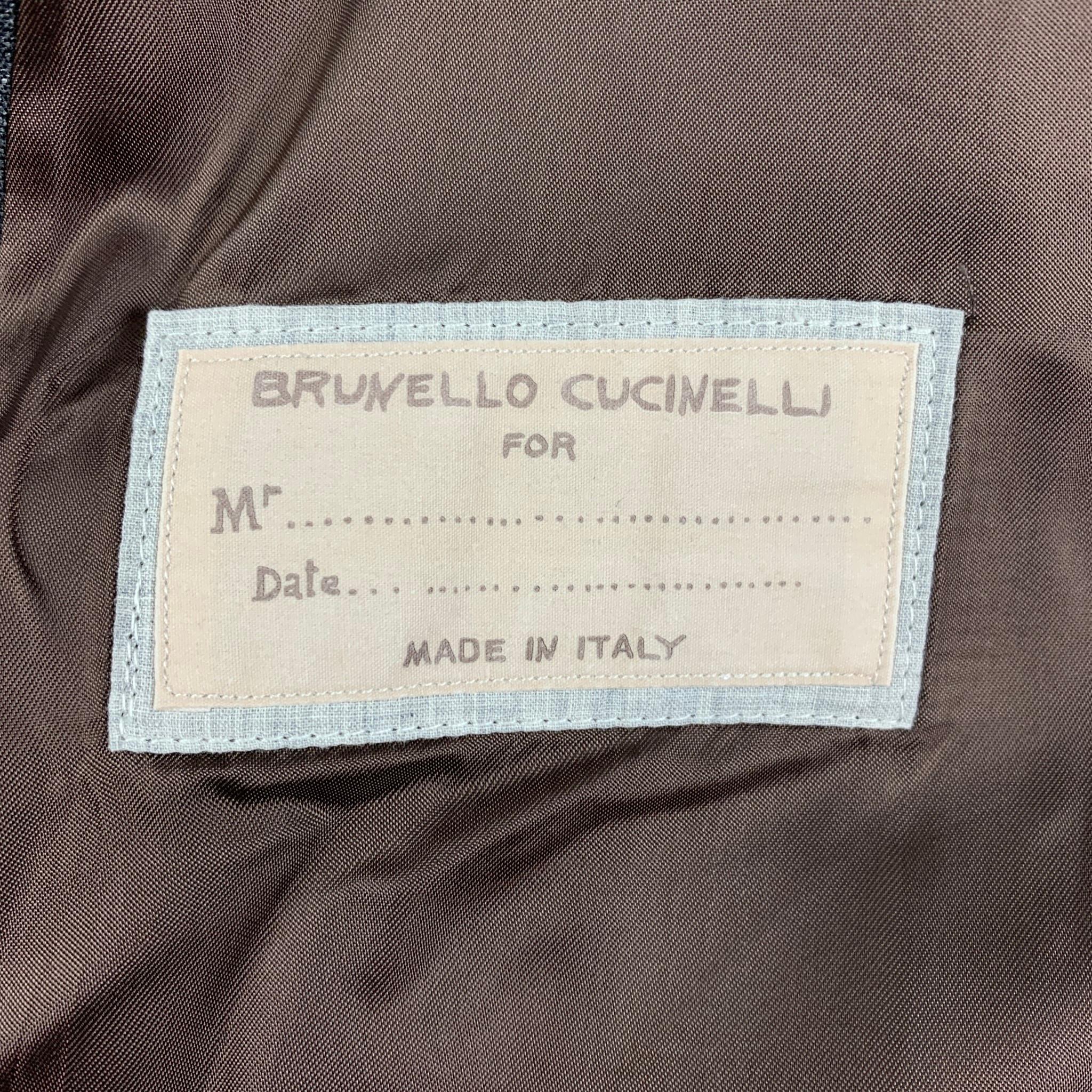 BRUNELLO CUCINELLI Size 38 Grey Wool Vest Suit 1