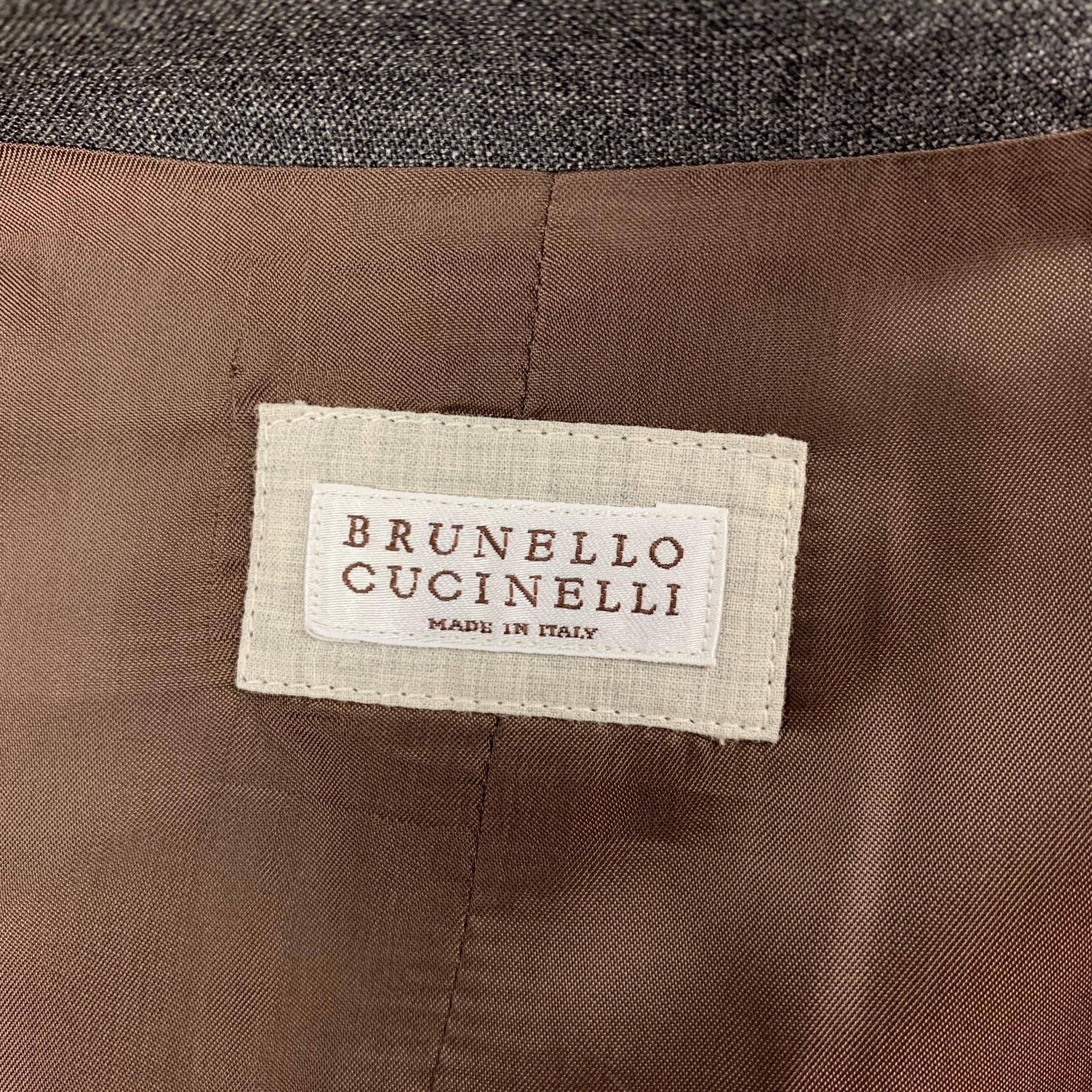 BRUNELLO CUCINELLI Size 38 Grey Wool Vest Suit 2