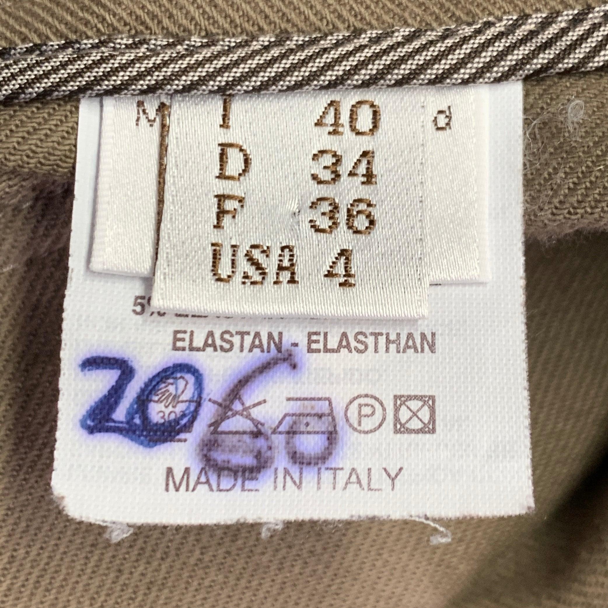 Donna Brunello Cucinelli Taglia 4 Pantaloni casual in twill di misto cotone marrone, con la parte anteriore piatta in vendita