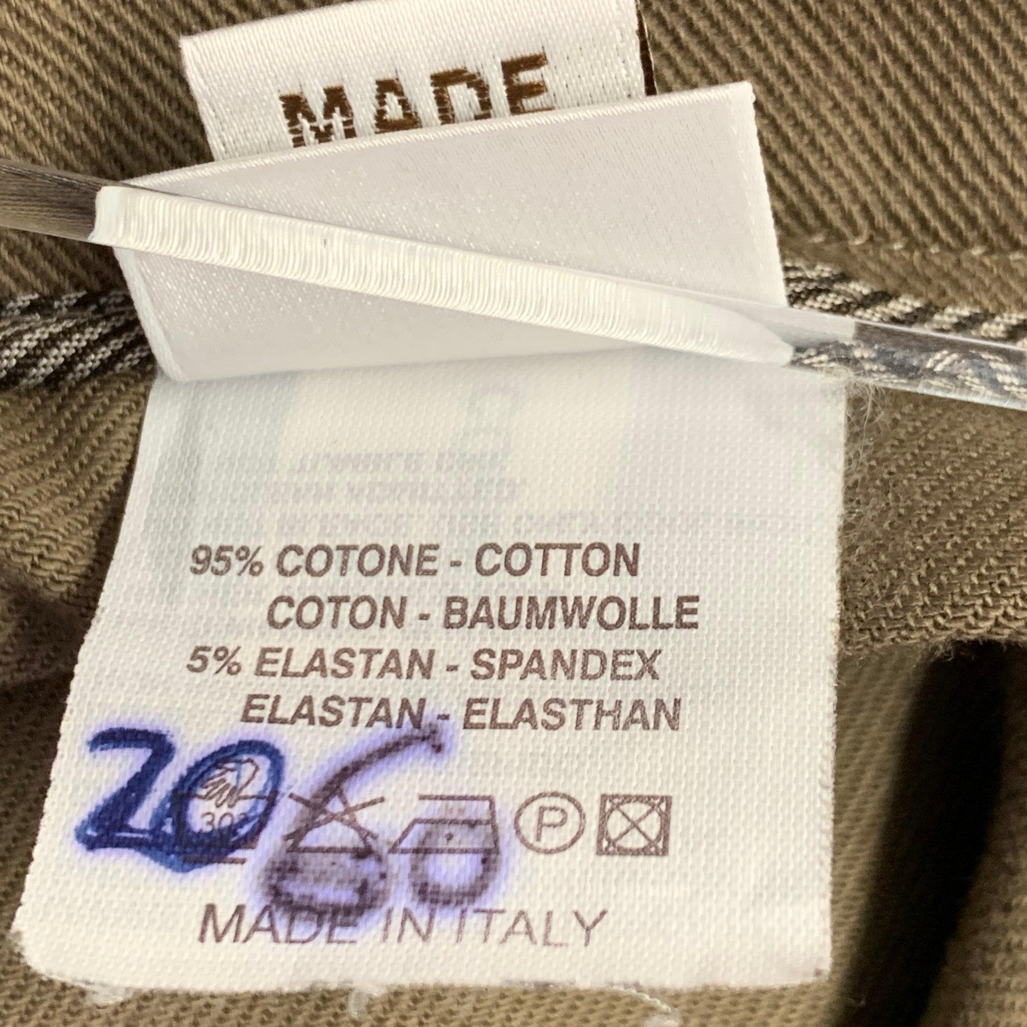 Brunello Cucinelli Taglia 4 Pantaloni casual in twill di misto cotone marrone, con la parte anteriore piatta in vendita 2
