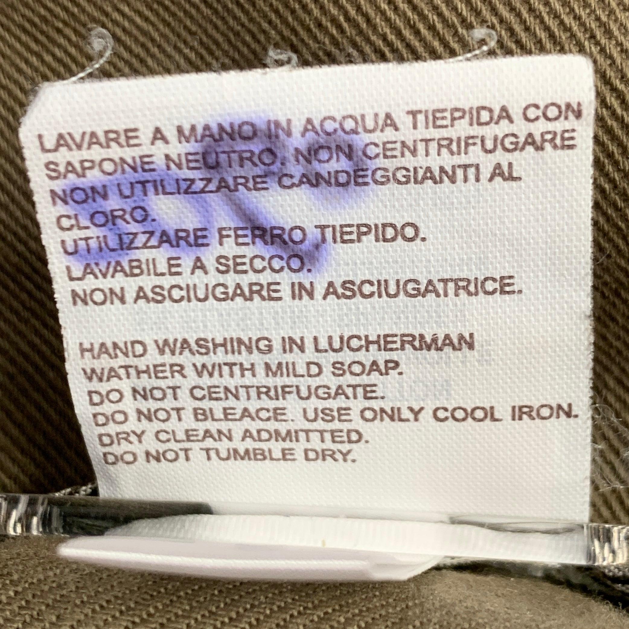 Brunello Cucinelli Taglia 4 Pantaloni casual in twill di misto cotone marrone, con la parte anteriore piatta in vendita 3