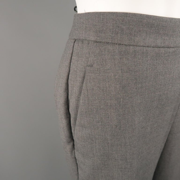 BRUNELLO CUCINELLI Size 4 Grey Virgin Wool / Elastane Side Zip Dress ...