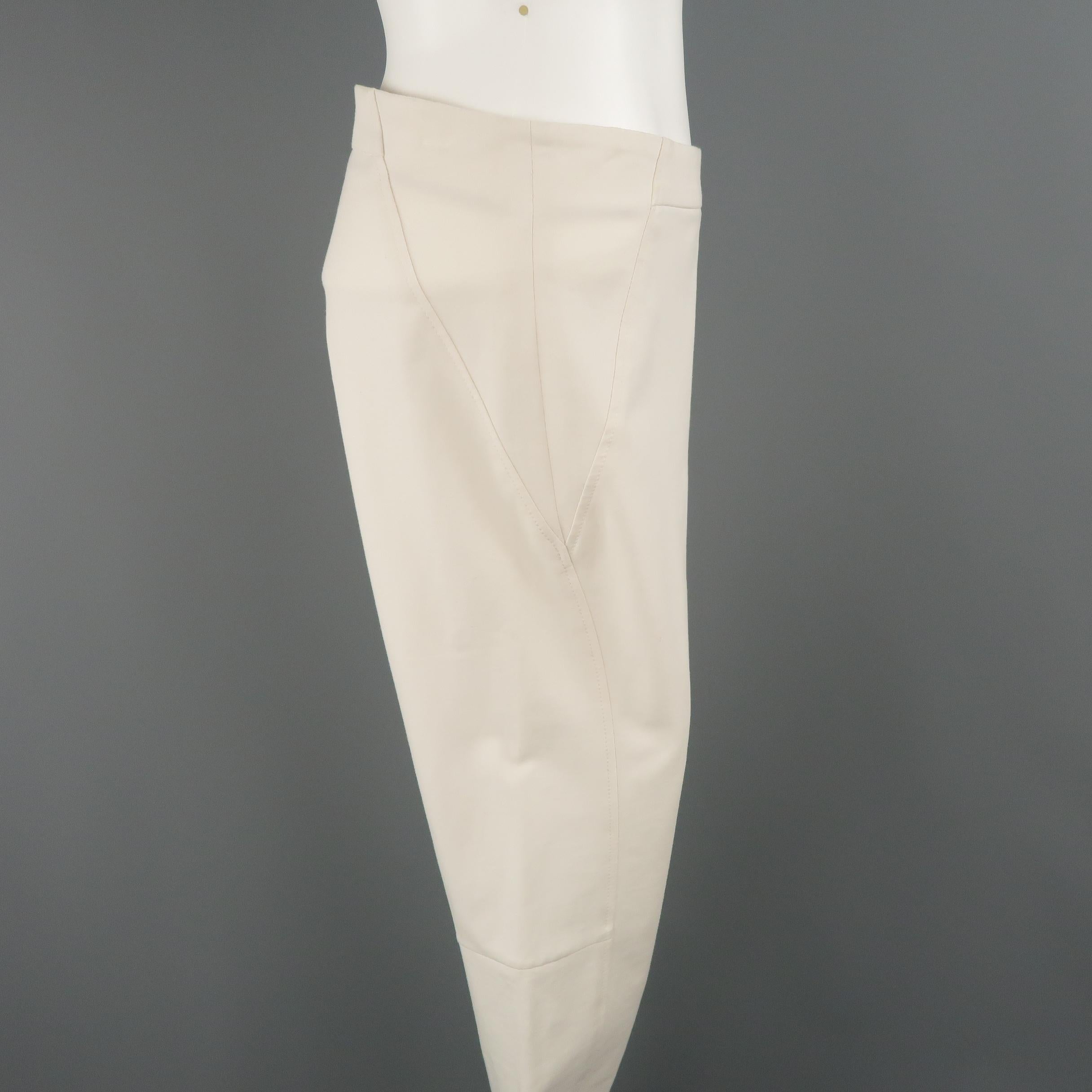 BRUNELLO CUCINELLI Size 4 Off White Cotton / Elastane Stretch Pants im Zustand „Gut“ in San Francisco, CA