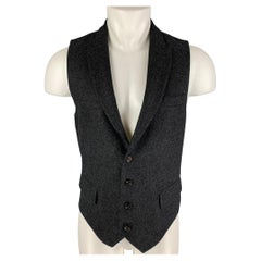 BRUNELLO CUCINELLI Size 40 Charcoal Heather Wool Side Tabs Vest