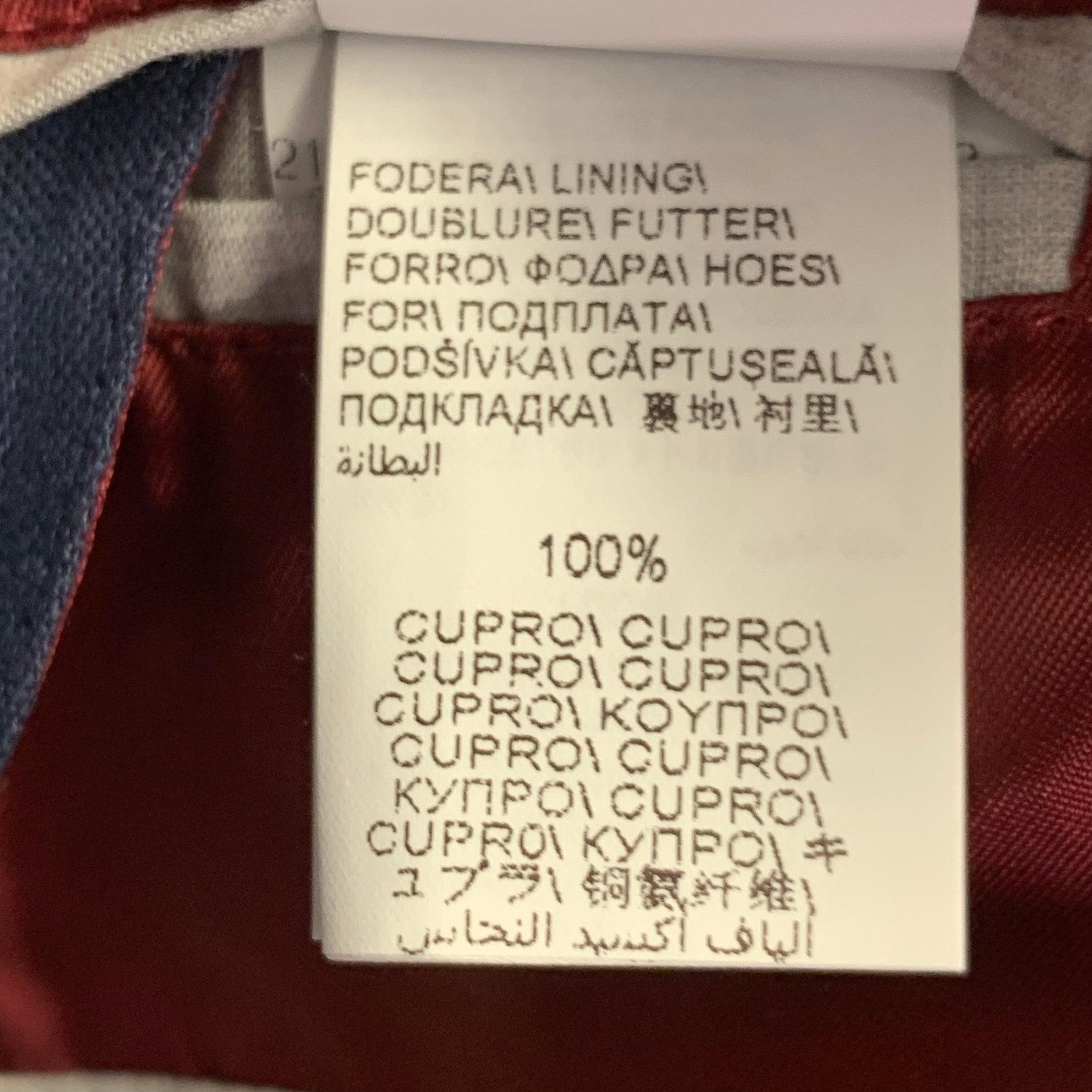 Brunello Cucinelli Taglia 40 Giacca in twill di lino rosso marino con bottoni automatici in vendita 4