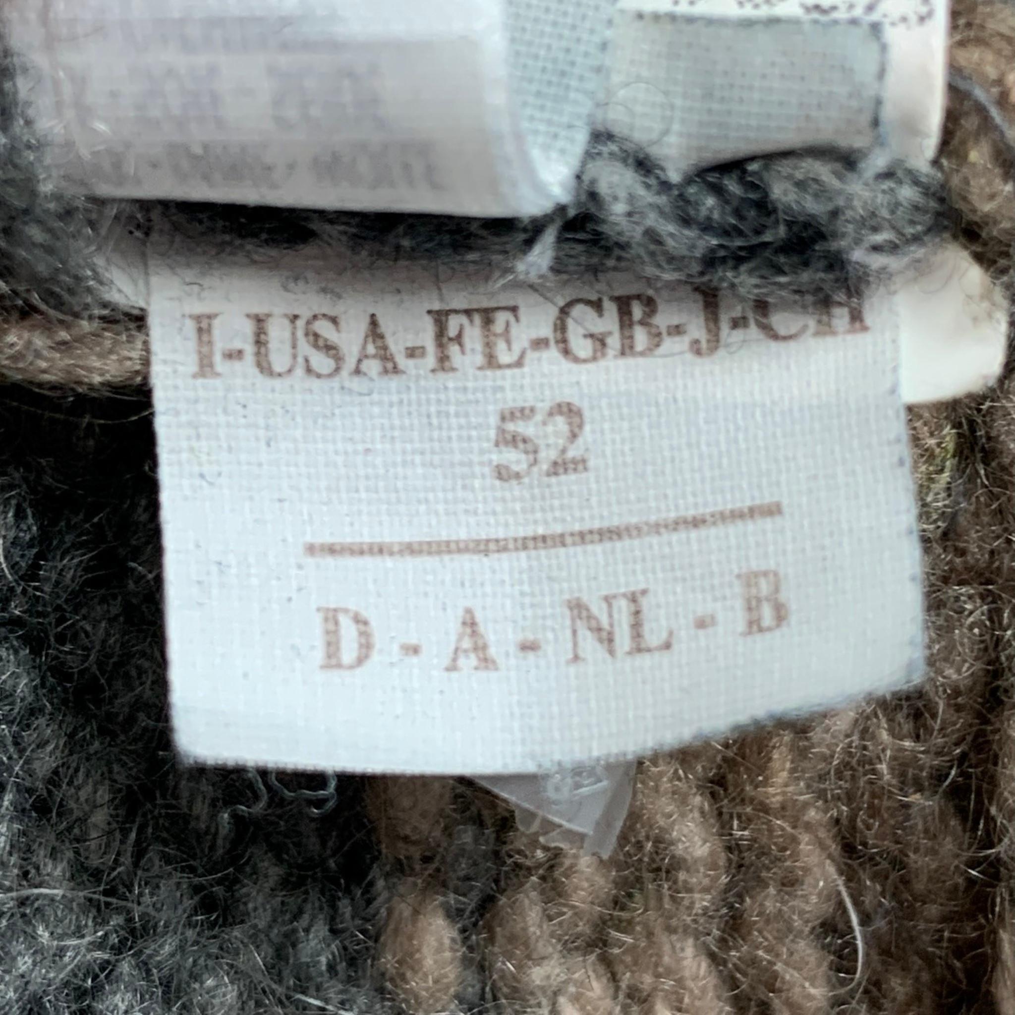 BRUNELLO CUCINELLI Size 42 Grey & Brown Knitted Cashmere Zip Up Jacket In Good Condition In San Francisco, CA
