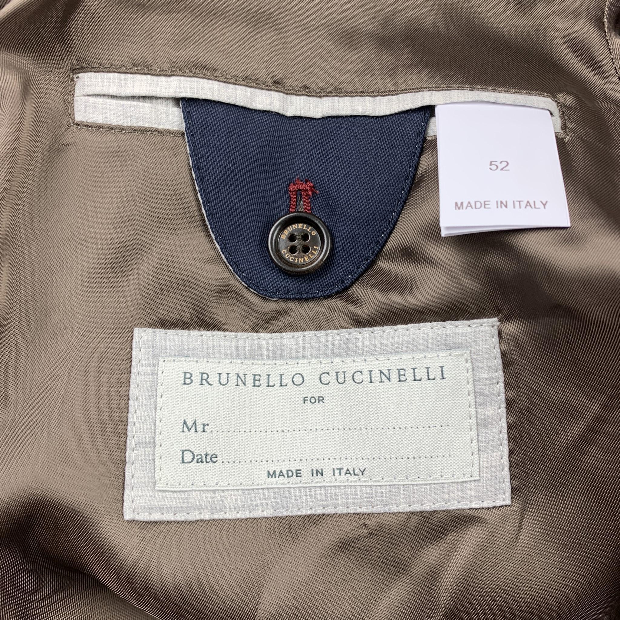 BRUNELLO CUCINELLI Size 42 Navy Cotton Blend Zip & Snaps Jacket 1