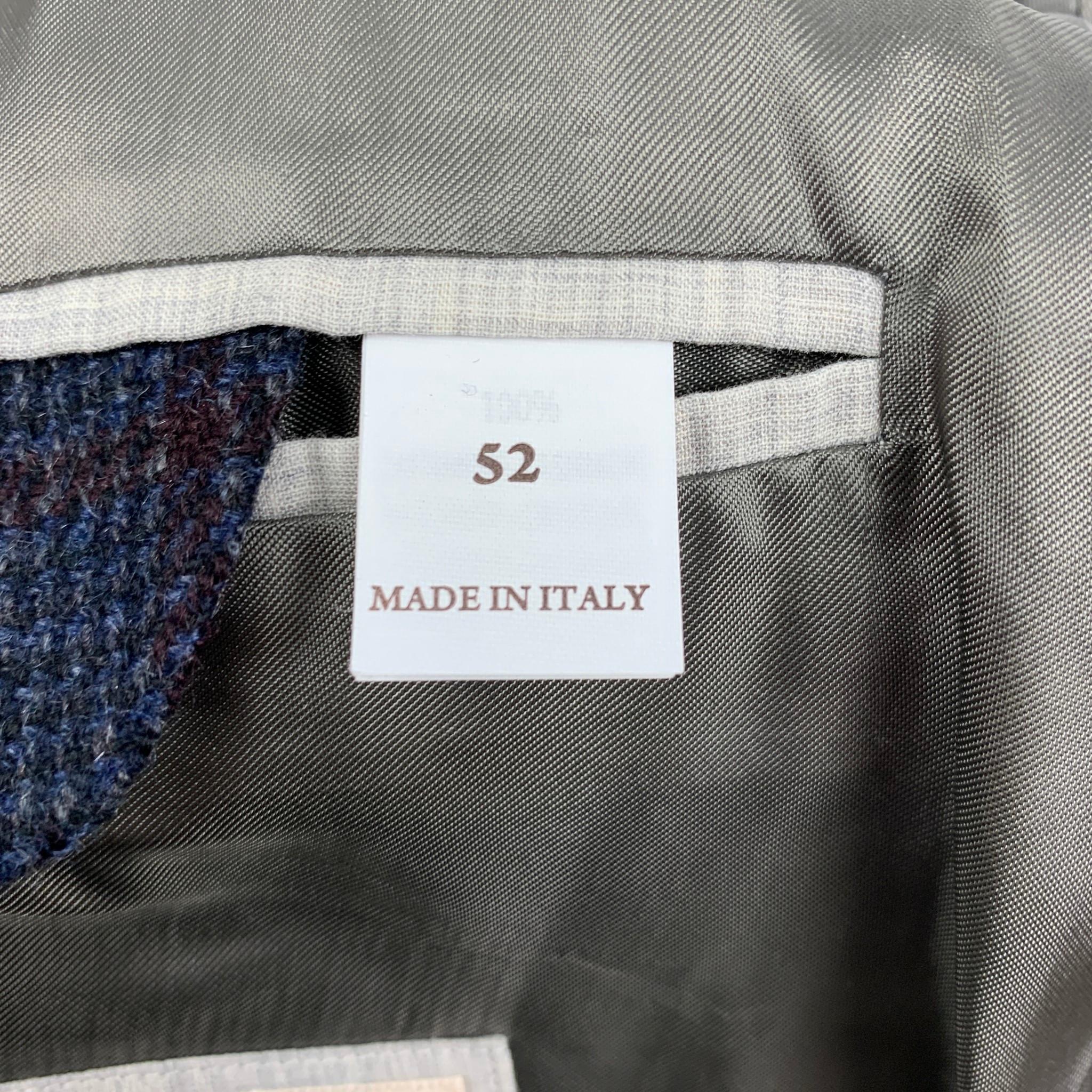 Men's BRUNELLO CUCINELLI Size 42 Navy Gray Red Plaid Cashmere Sport Coat