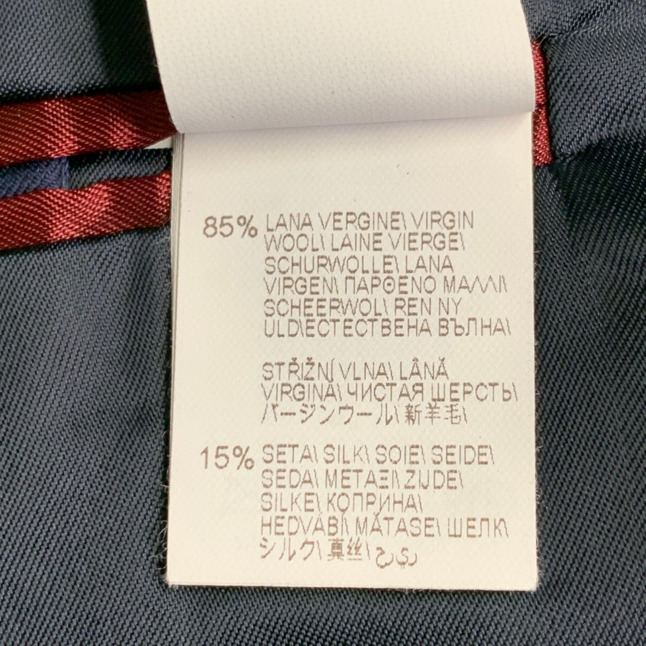 BRUNELLO CUCINELLI Size 44 Navy Blue Two Toned Virgin Wool Silk Tuxedo 6