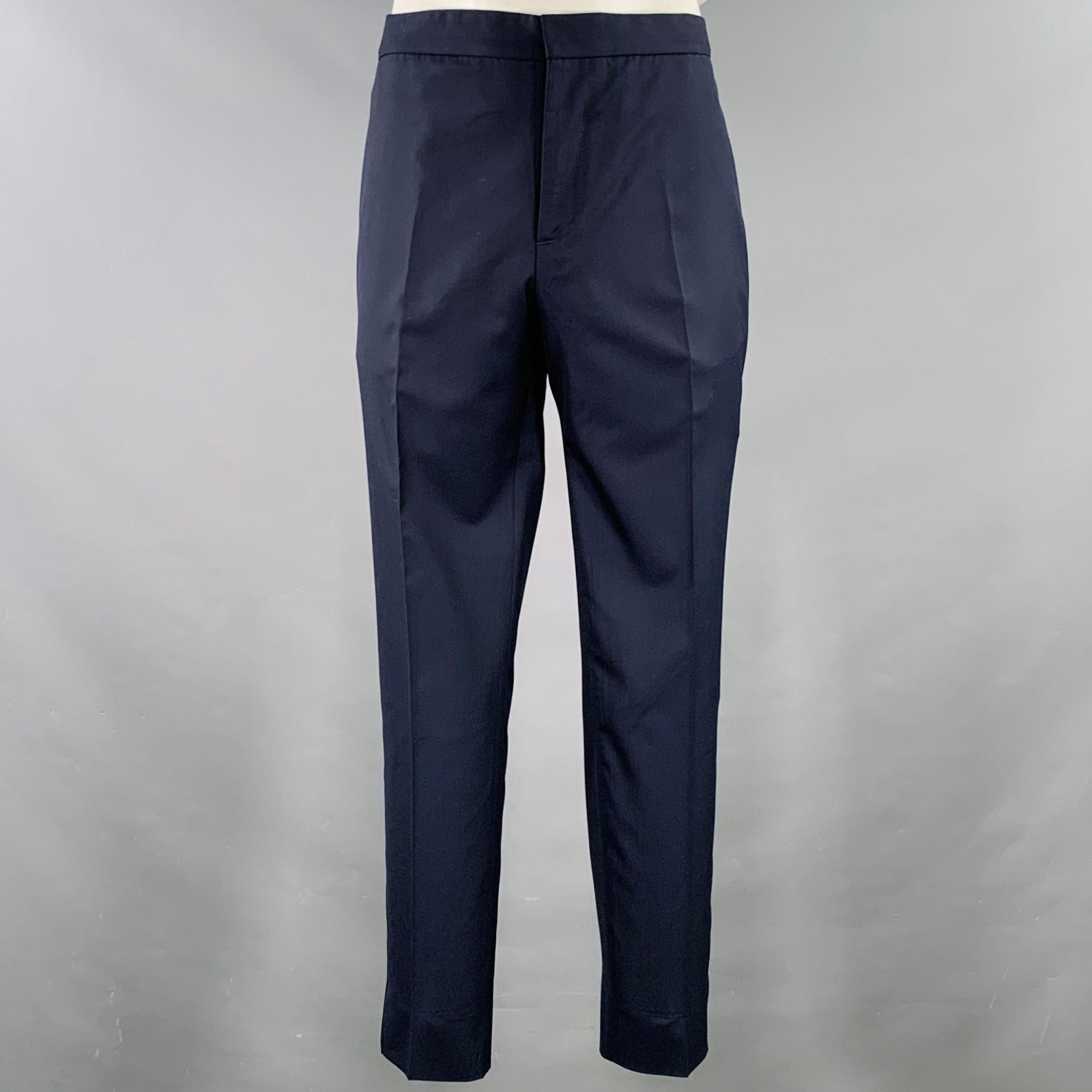 Men's BRUNELLO CUCINELLI Size 44 Navy Blue Two Toned Virgin Wool Silk Tuxedo