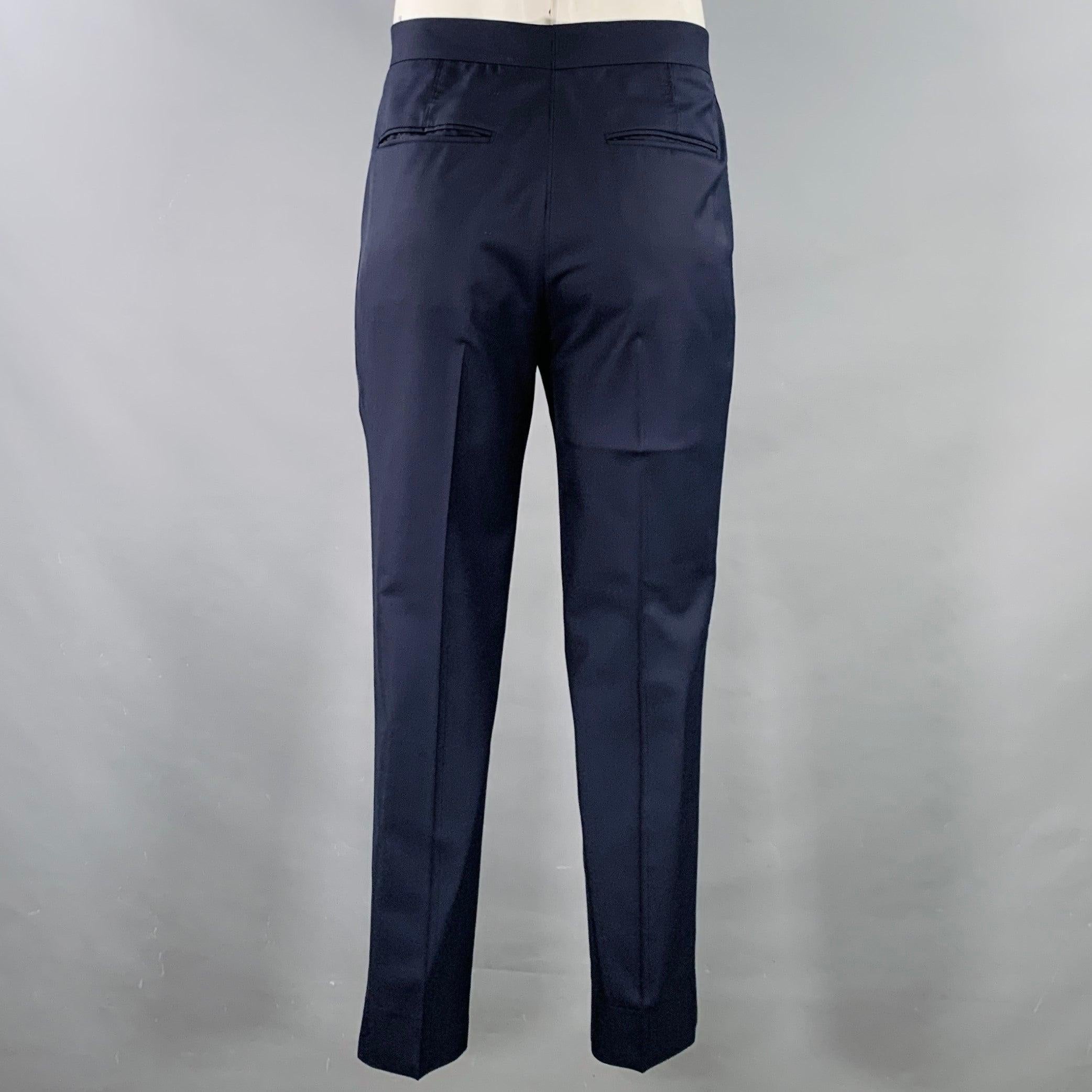 BRUNELLO CUCINELLI Size 44 Navy Blue Two Toned Virgin Wool Silk Tuxedo 1