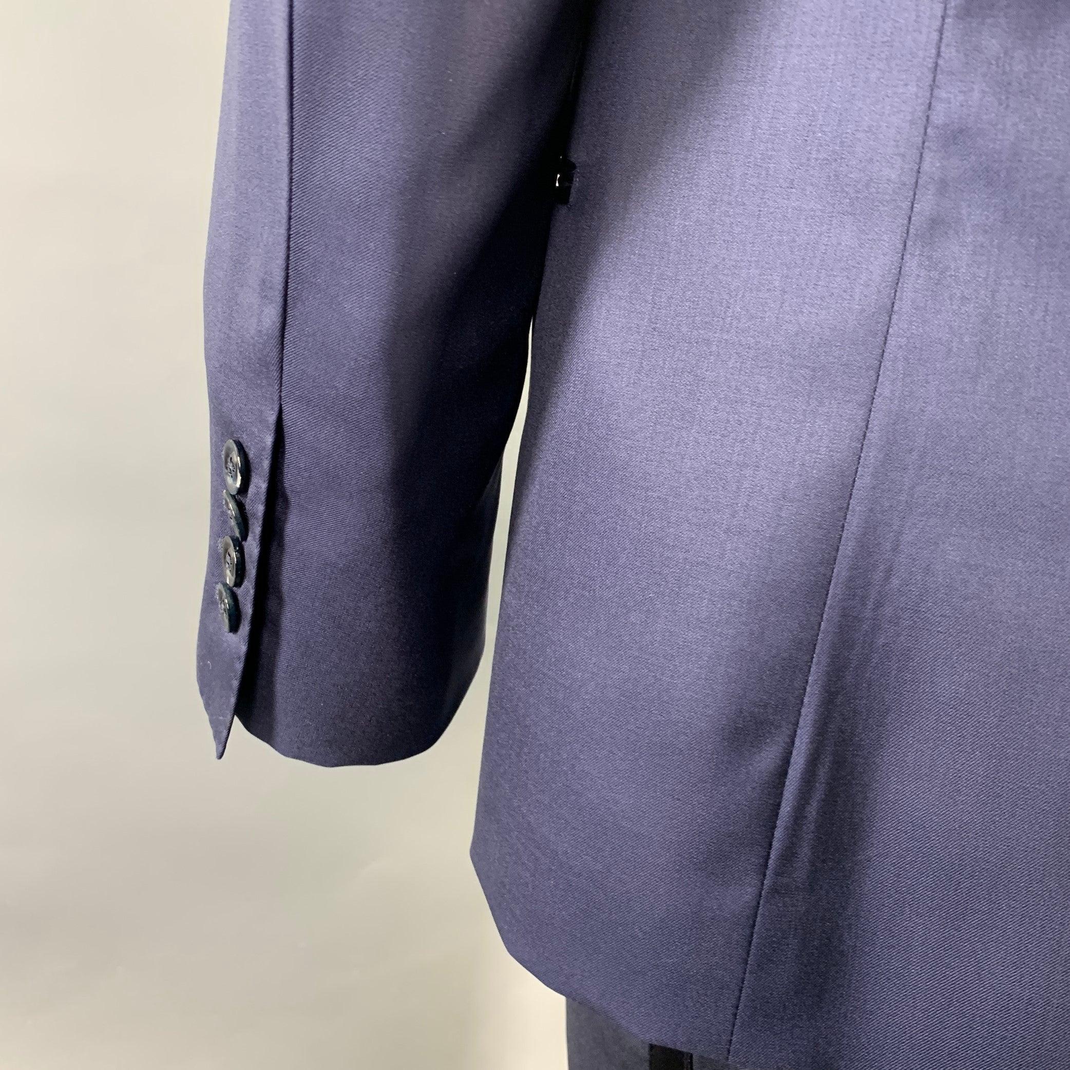 BRUNELLO CUCINELLI Size 44 Navy Blue Two Toned Virgin Wool Silk Tuxedo 2
