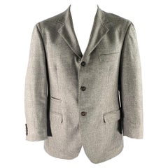 Brunello Cucinelli taglia 46 Cappotto sportivo in lana e cachemire grigio Glen Check