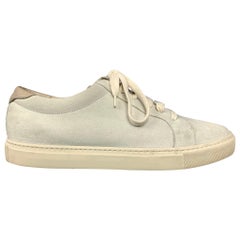 Brunello Cucinelli Taglia 7.5 Scarpe da ginnastica in pelle scamosciata con schiuma di mare