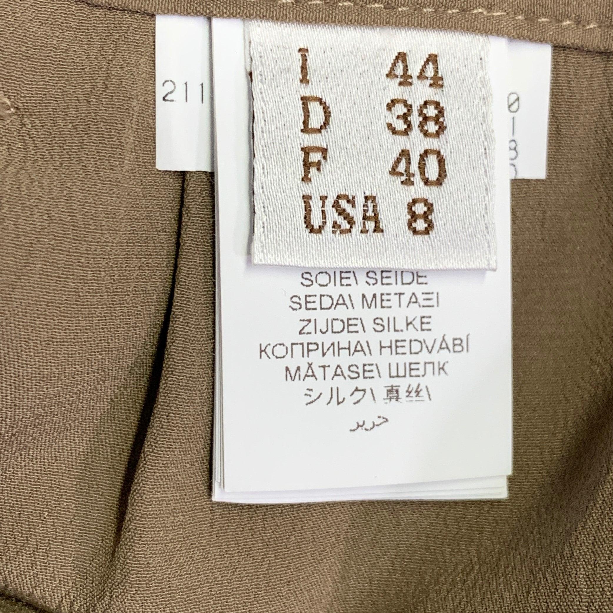 Brunello Cucinelli Taglia 8 Beige Taupe Gonna lunga asimmetrica a pieghe in seta, alta e bassa in vendita 2