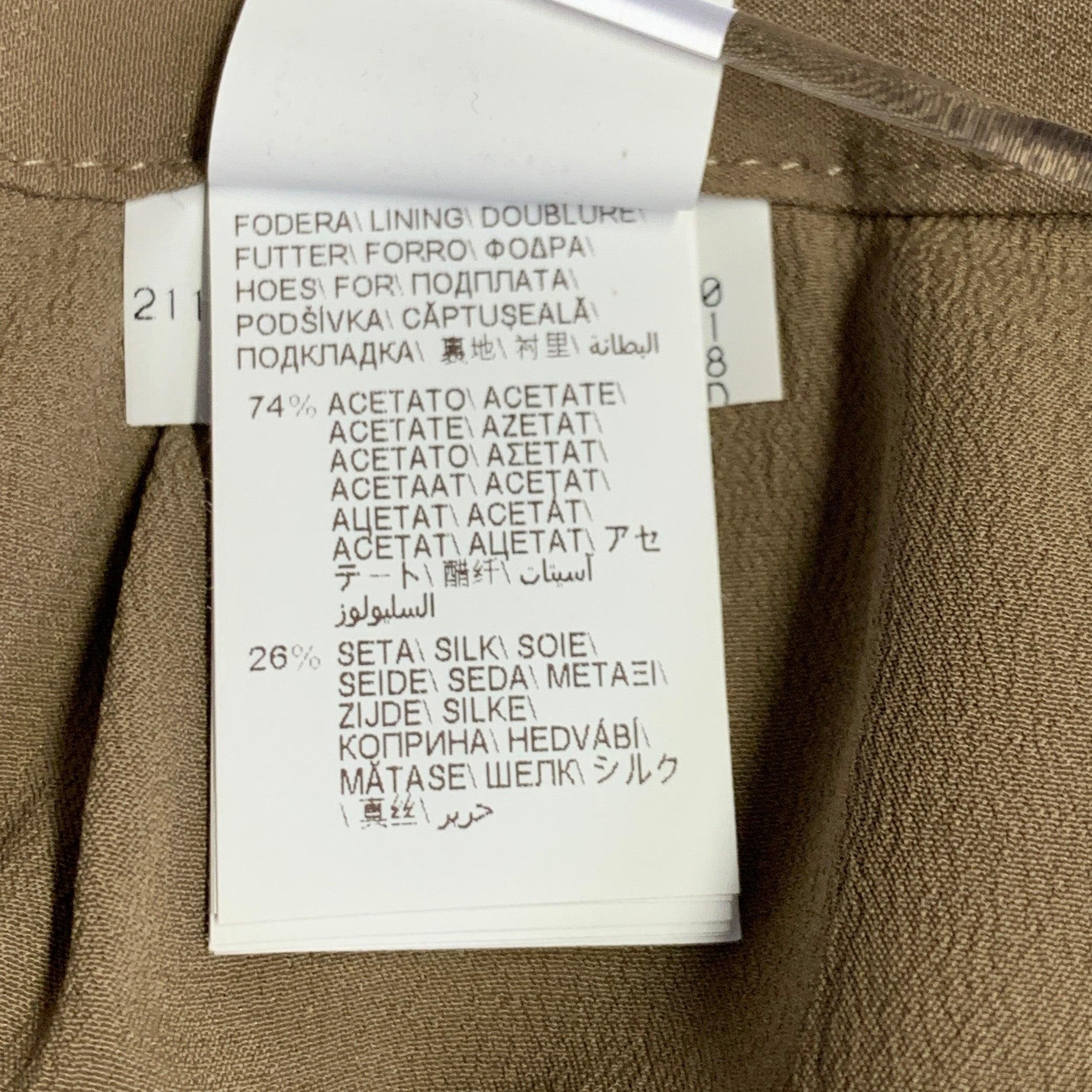 Brunello Cucinelli Taglia 8 Beige Taupe Gonna lunga asimmetrica a pieghe in seta, alta e bassa in vendita 4