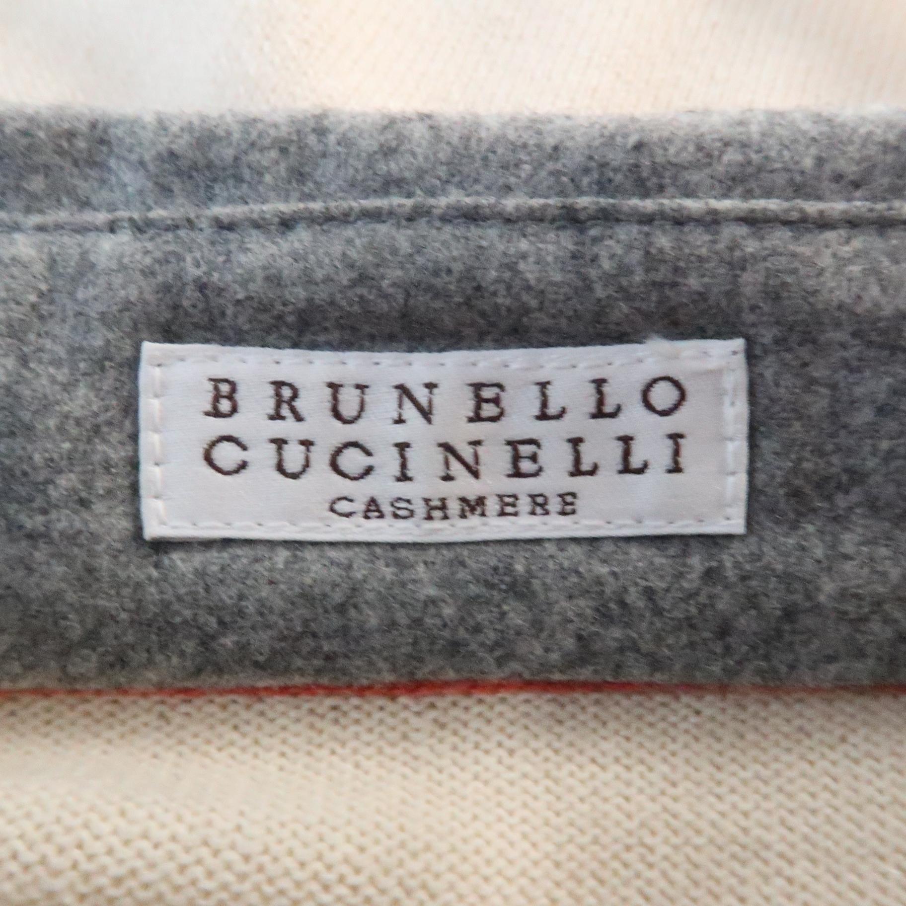BRUNELLO CUCINELLI Size L Beige Solid Cashmere Button Down Pullover 1