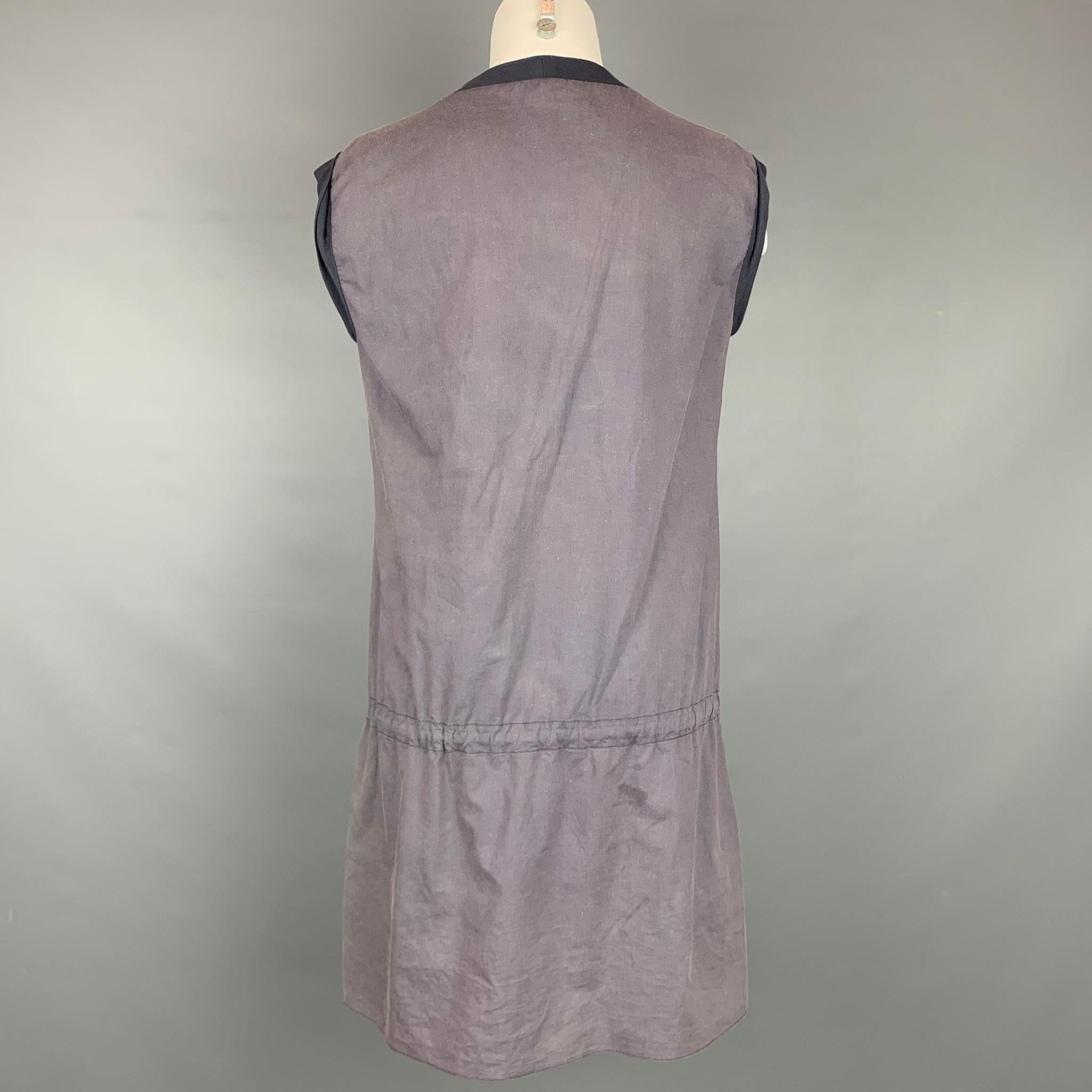 Women's BRUNELLO CUCINELLI Size L Purple Cotton / Lycra Sleeveless Dress For Sale