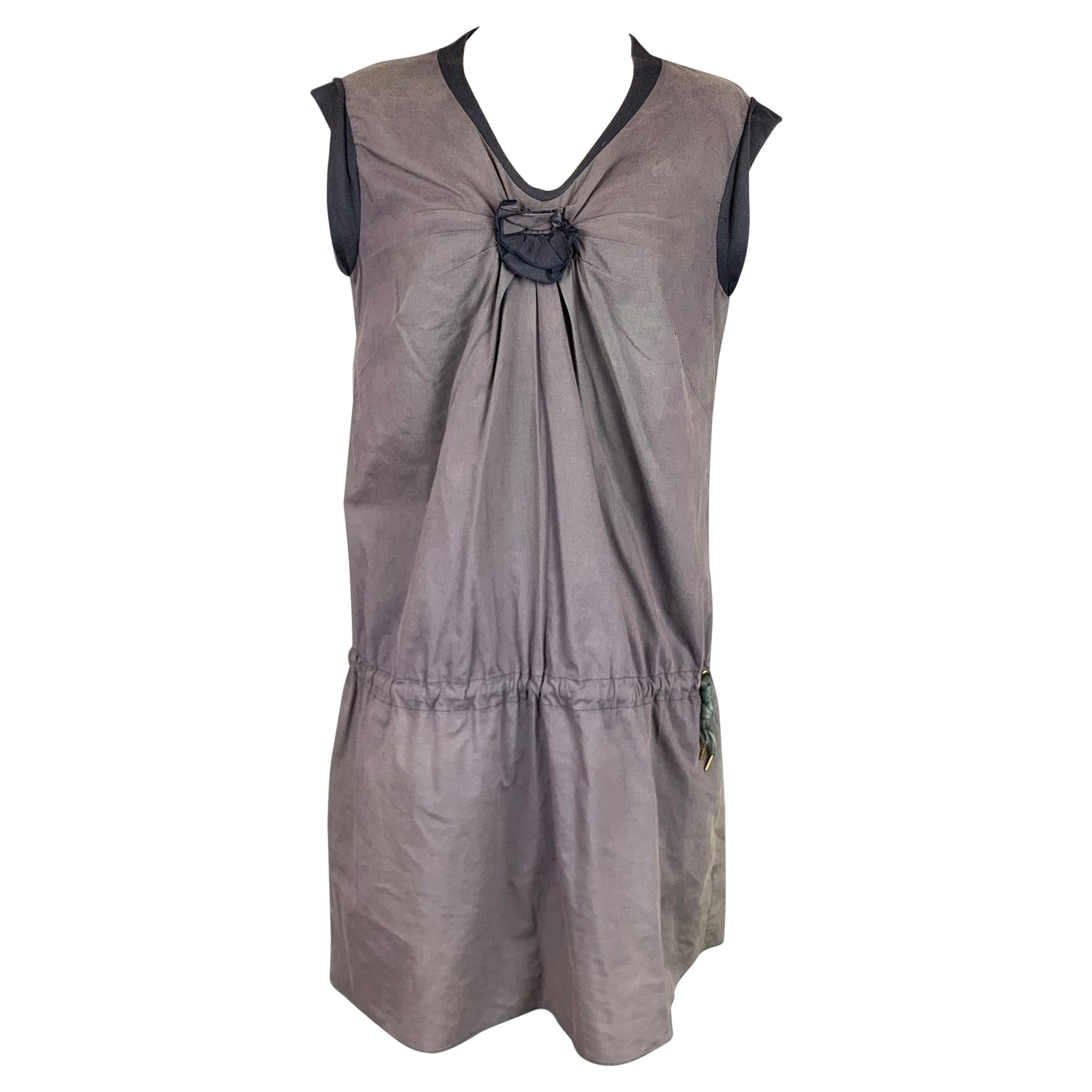 BRUNELLO CUCINELLI Robe sans manches en coton et lycra violet, taille L
