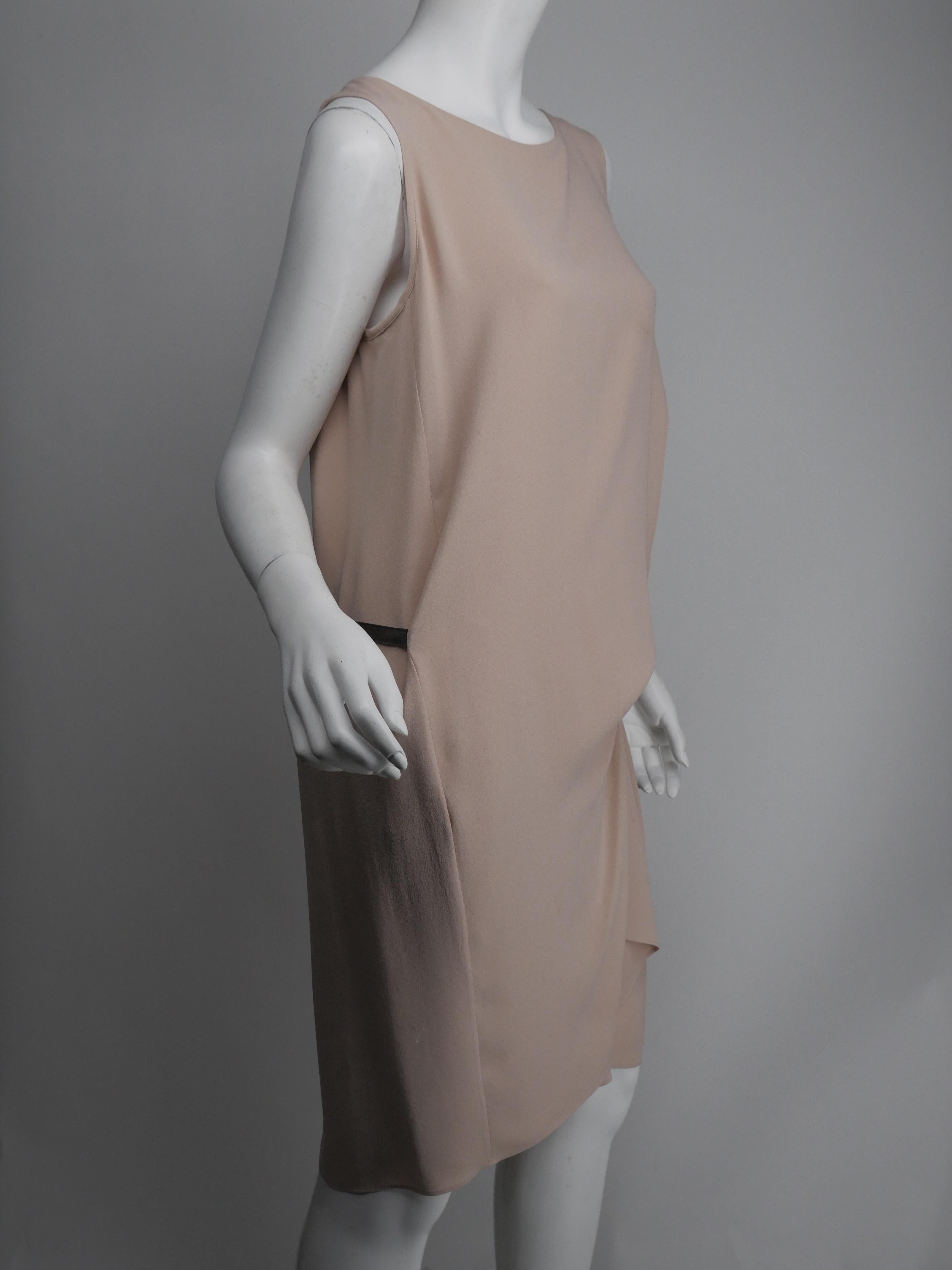 Brunello Cucinelli Size Large Beige Silk Sleeveless Dress 6