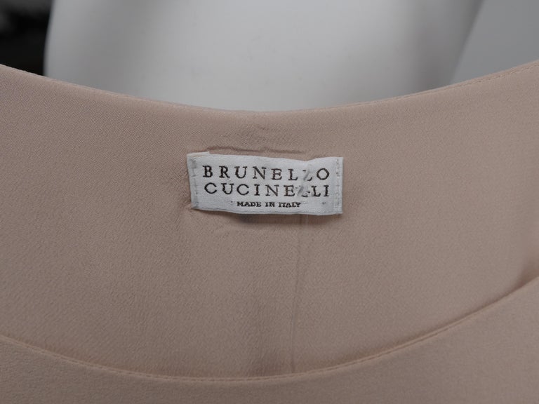 Brunello Cucinelli Size Large Beige Silk Sleeveless Dress at 1stDibs ...