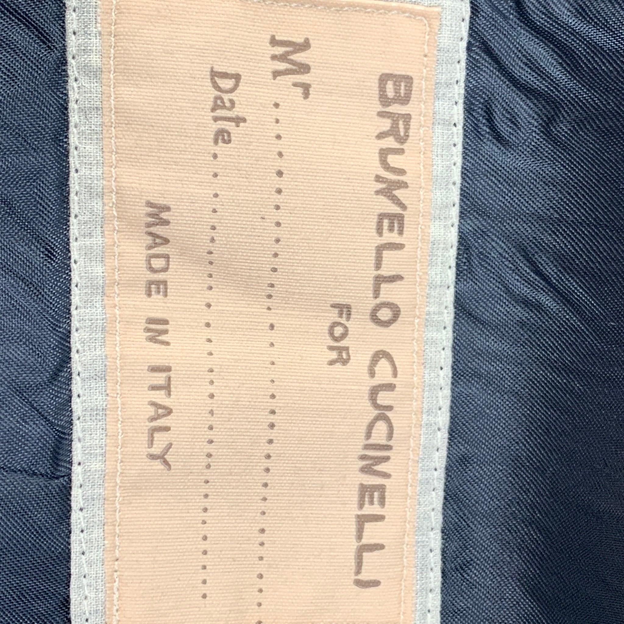 BRUNELLO CUCINELLI Size M Brown Plaid Linen Blend Buttoned Vest For Sale 2