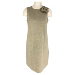 BRUNELLO CUCINELLI Size M Grey Wool Blend Heather Sleeveless Dress