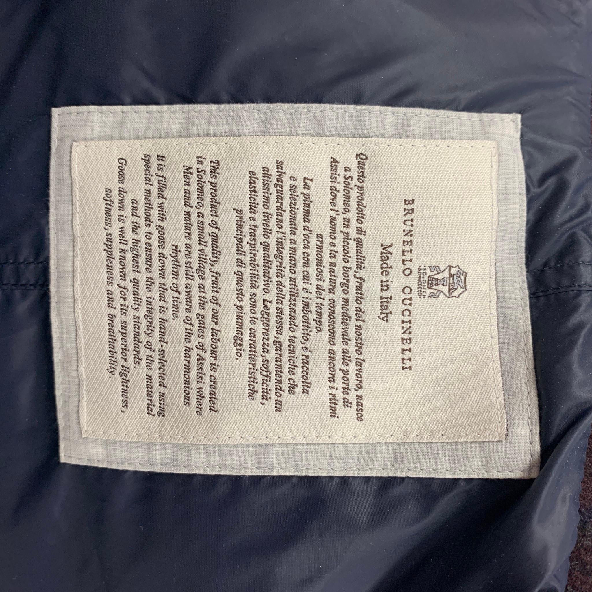 BRUNELLO CUCINELLI Size M Size Brown Burgundy Plaid Wool Blend Vest 2