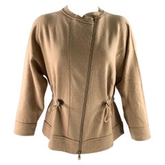 Brunello Cucinelli Taglia M Giacca Moto Racer tinta unita in cashmere