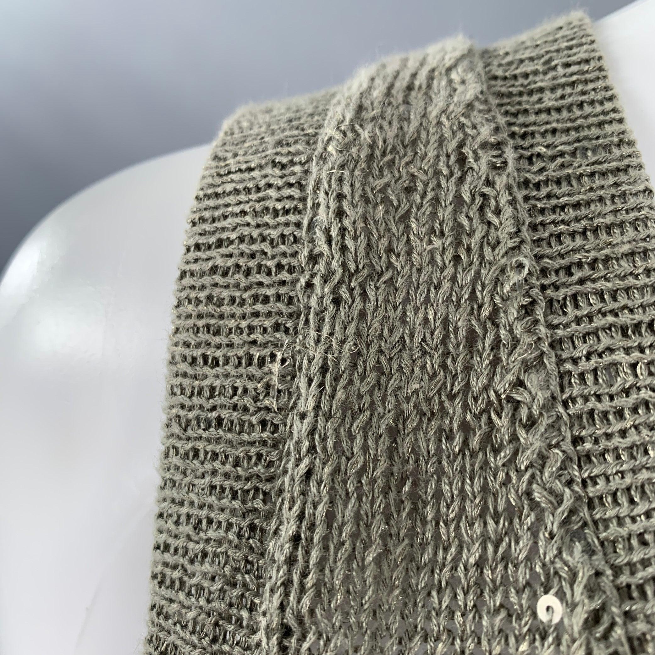BRUNELLO CUCINELLI Größe S Grün Sage Leinenmischung stricken ärmelloses lässiges Top Damen im Angebot