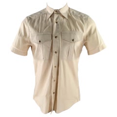 BRUNELLO CUCINELLI Size S Khaki Short Sleeve Shirt